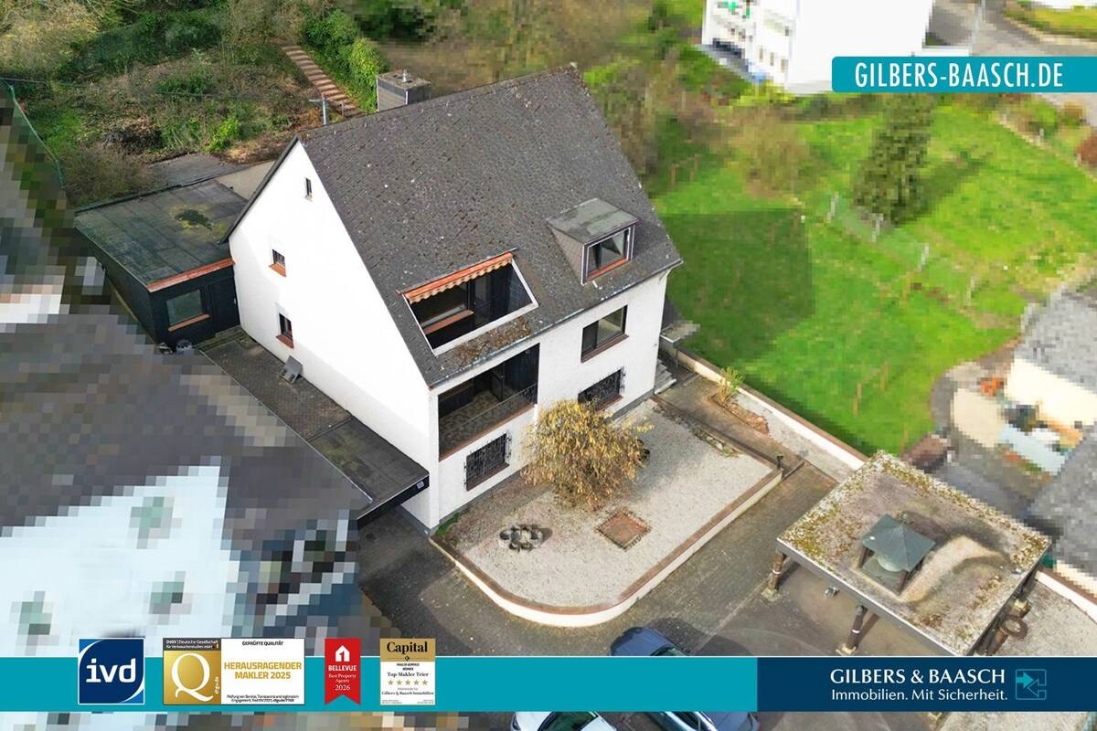 Trier-Pfalzel: Viel Platz für Wohnträume, Freistehendes Ein- Zweifamilienhaus in ruhiger Höhenlage – 54293 Trier – Bild 1 von 9