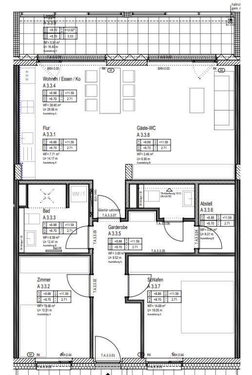 Wohnung auf dem Petrisberg in Trier zu vermieten (95 qm). Baujahr: 2022, 3 Zimmer, mit hochwertiger Einbauküche und Tiefgaragenstellplatz