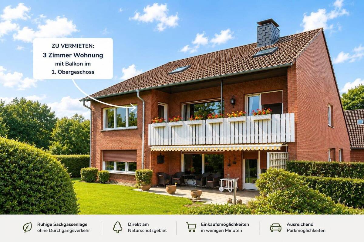 Erstbezug nach hochwertiger Sanierung - Tolle 3-Zimmer-Wohnung mit 127 m² und großem Sonnenbalkon – 46149 Oberhausen – Bild 1 von 9