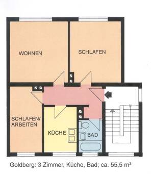 Wohnen im Grünen, aber zentral! WG-geeignete 3-Zimmer-Wohnung nahe Uni – 34125 Kassel – Vorschaubild 2