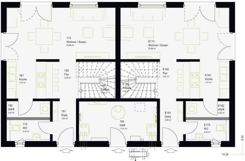 Hier wohnen zwei Familien wie in einem Doppelhaus. – Raunheim – Vorschaubild 2