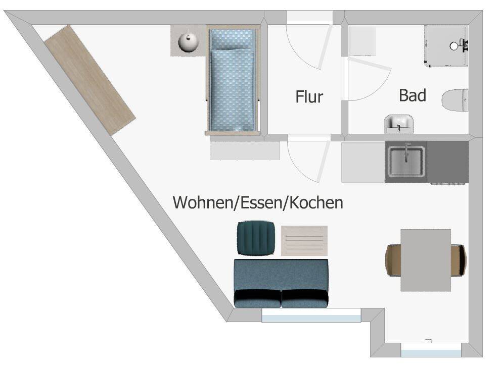 Ruhige Wohlfühloase zum Innenhof