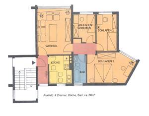 Gut geschnittene 4 Zimmer Wohnung im 1. Obergeschoss mit Balkon – 34121 Kassel – Vorschaubild 2