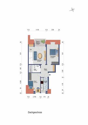 Attraktive 4 Zimmer-Wohnung auf 2 Ebenen mit Balkon und Stellplatz in Sukow zu kaufen! – 19079 Sukow – Vorschaubild 2