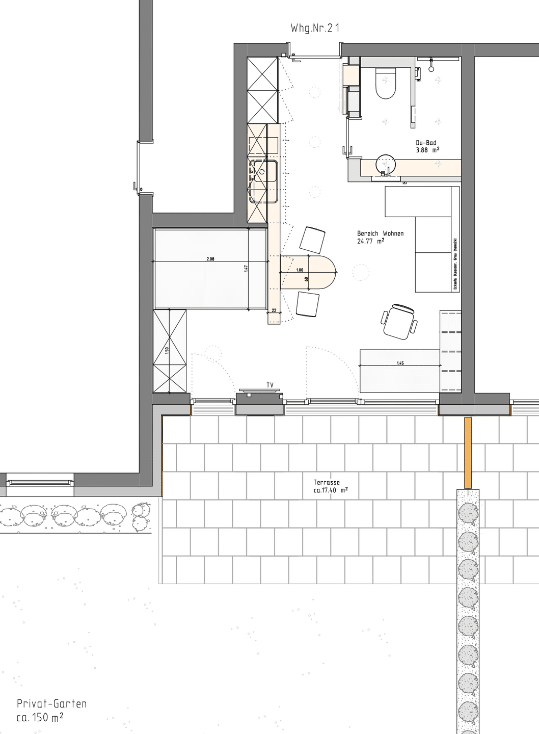 Außergewöhnliche 1,5 Zi.-Wohnung mit Terrasse und Garten – Regensburg – Vorschaubild 2