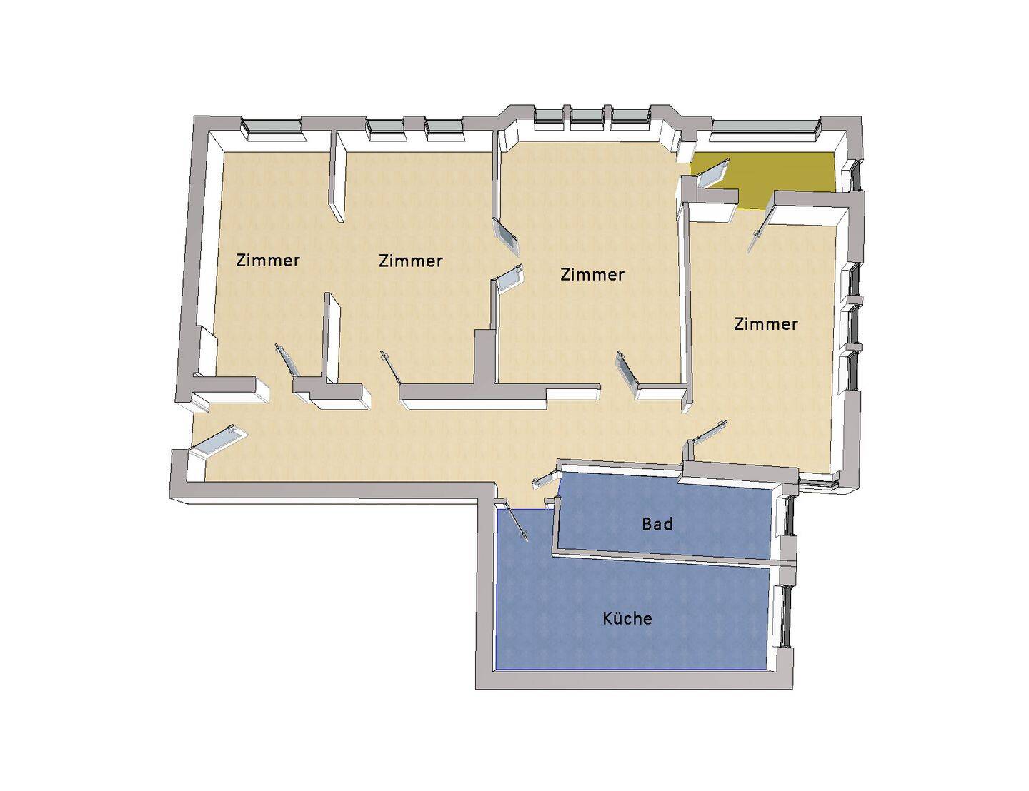 IMMOBERLIN.DE - Top-Lage! Helle 4-Zimmer-Wohnung nahe Schloßstraße – Berlin – Vorschaubild 6