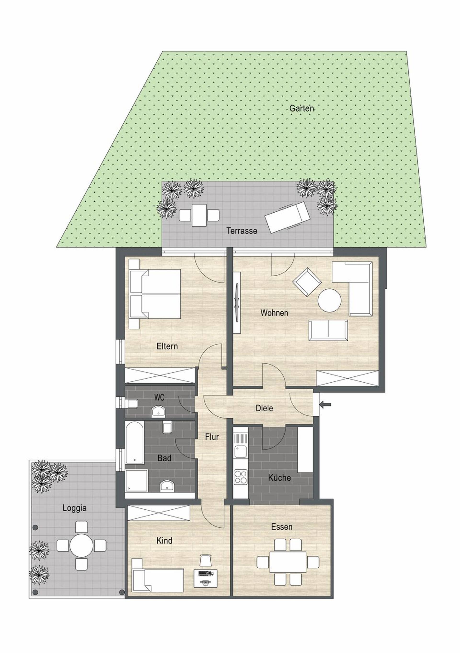 Terrassenwohnung in 51467 Bergisch Gladbach mit 116 m² kaufen