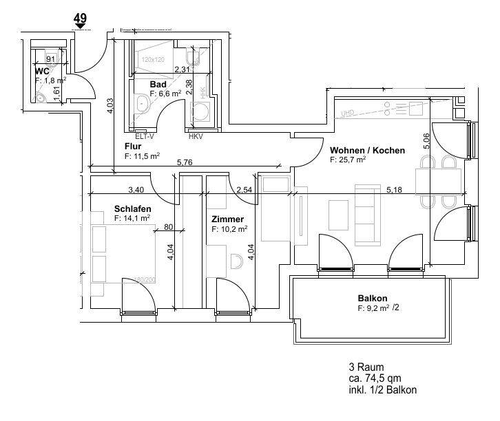 *Erstbezug in Leubnitz-Neuostra - moderne 3 Raumwohnung mit Balkon in beliebter Lage* – Dresden – Vorschaubild 2
