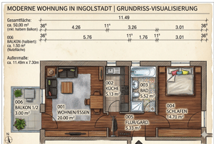 Logenplatz im Ingolstädter Westen: Elegante 2-Zimmer-Wohnung in bürgerlicher Premium-Lage. – 85049 Ingolstadt – Vorschaubild 2