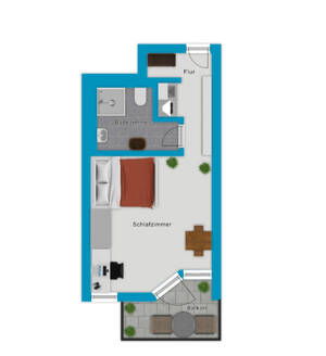 Attraktive Kapitalanlage mit Studentenbindung: 1-Zimmer-Wohnung mit Terrasse in FR-Wiehre – 79100 Freiburg im Breisgau – Vorschaubild 9