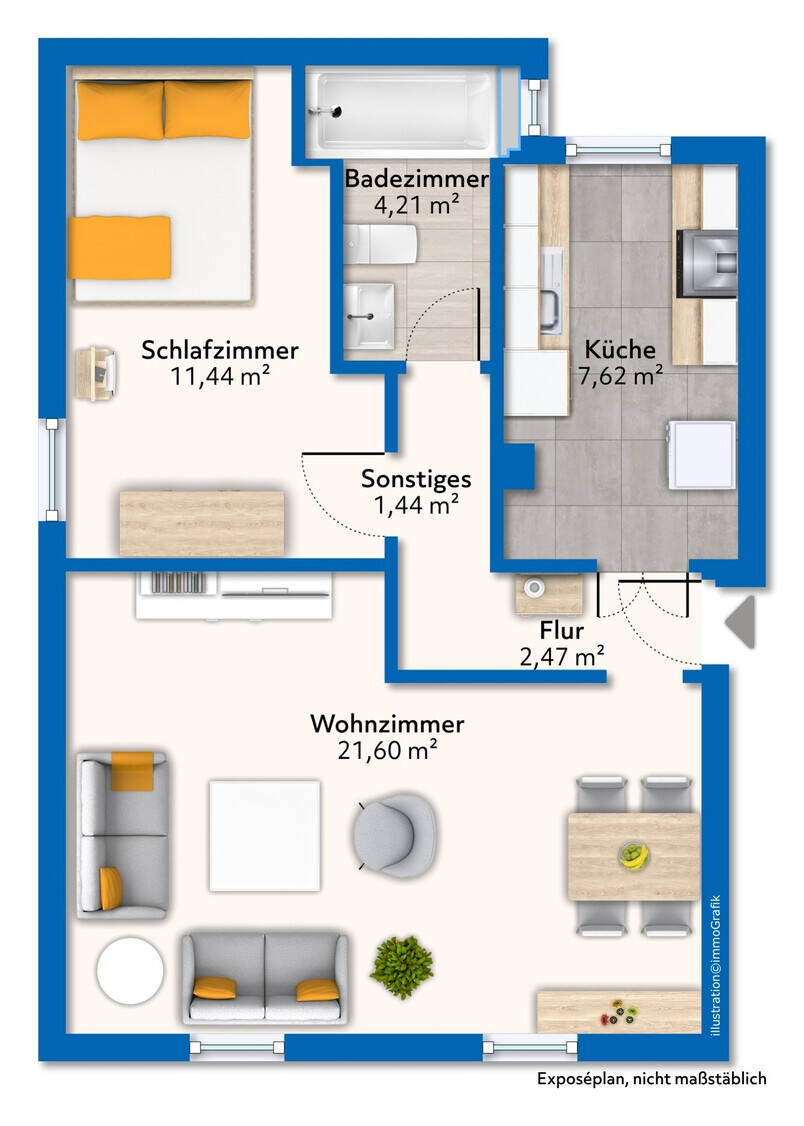 Bezugsfreier 2-Zimmer-Bungalow in Stade-Campe – Stade – Vorschaubild 7