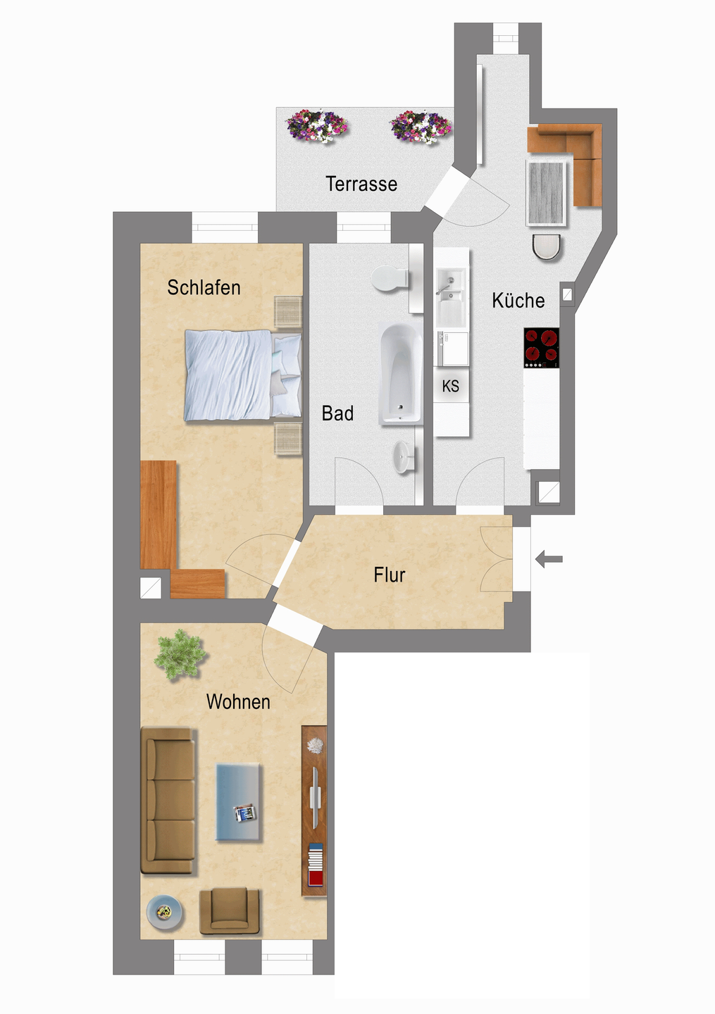 Aus der Gründerzeit! Inklusive Balkon & moderner Einbauküche – Leipzig – Vorschaubild 7