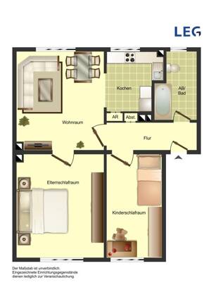 Helle 3-Zimmer-Etagenwohnung in Bocholt 53 m² mit Parkettboden – 46397 Bocholt – Vorschaubild 2