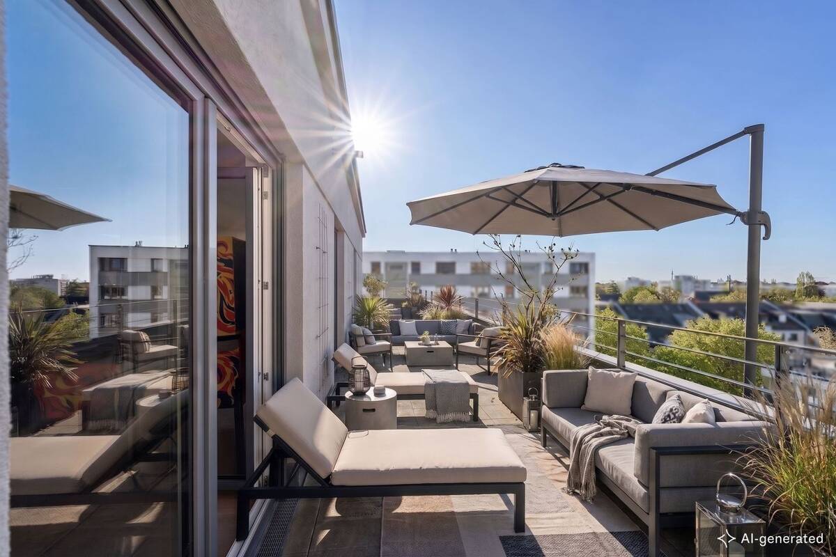 Einzigartiges Penthouse mit nahezu umlaufender Terrasse & maximaler Privatsphäre – 81677 München – Bild 1 von 9