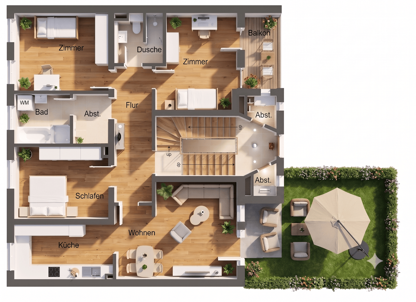 Eigener Garten & Balkon | Traumwohnung | Außenstellplatz | 2015 modernisiert | Tageslichtbad – Leipzig – Vorschaubild 5