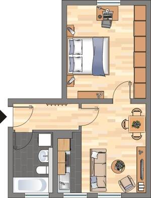 Demnächst frei! 1-Zimmer-Wohnung in Dortmund Körne – 44143 Dortmund – Vorschaubild 3