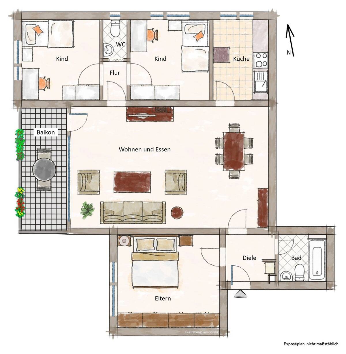 Sonnige 4-Zimmer-Wohnung in Kerpen-Horrem – 50169 Kerpen – Bild 1 von 9