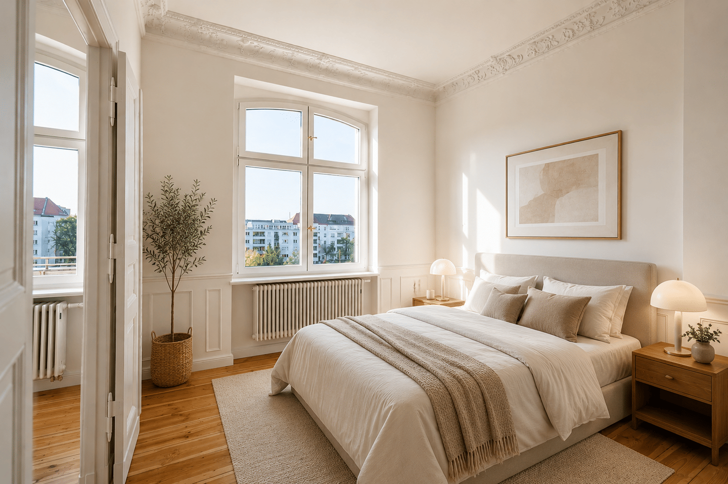 Heidelberger Platz: Altbau Erstbezug im 4.OG mit Blick über Berlin & Balkon, 3 Zi, Stuck, Flügeltür, Regendusche & Badewanne, Fernwärme, Provi.frei
