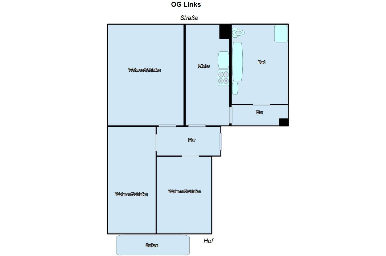 Altbauwohnung 3 ZKB 75m² 700€ warm – Chemnitz – Vorschaubild 2