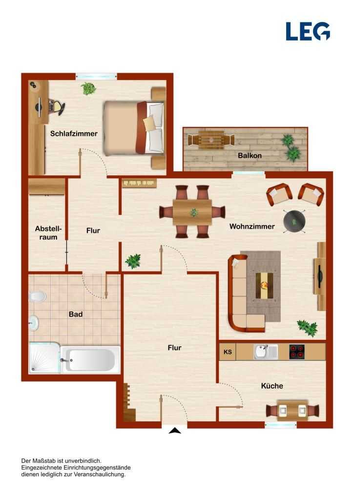 Demnächst frei! 2-Zimmer-Wohnung in Hamm Westen – Hamm – Vorschaubild 2