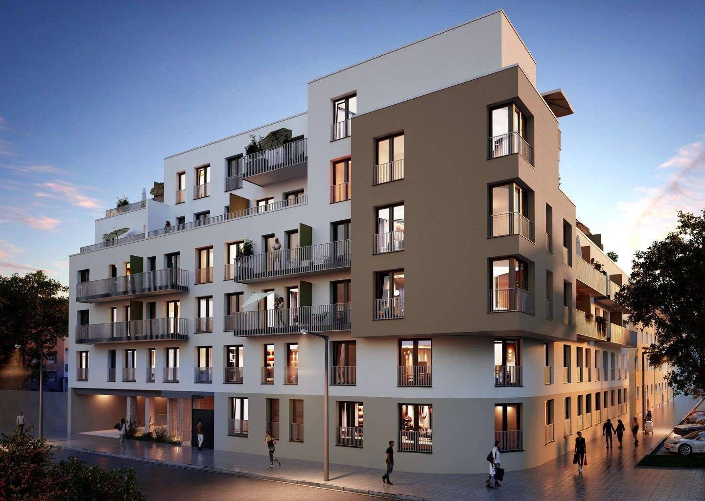 2-Zimmer-Neubauwohnung mit Einbauküche, Balkon & TG-Platz – Fürth – Vorschaubild 2