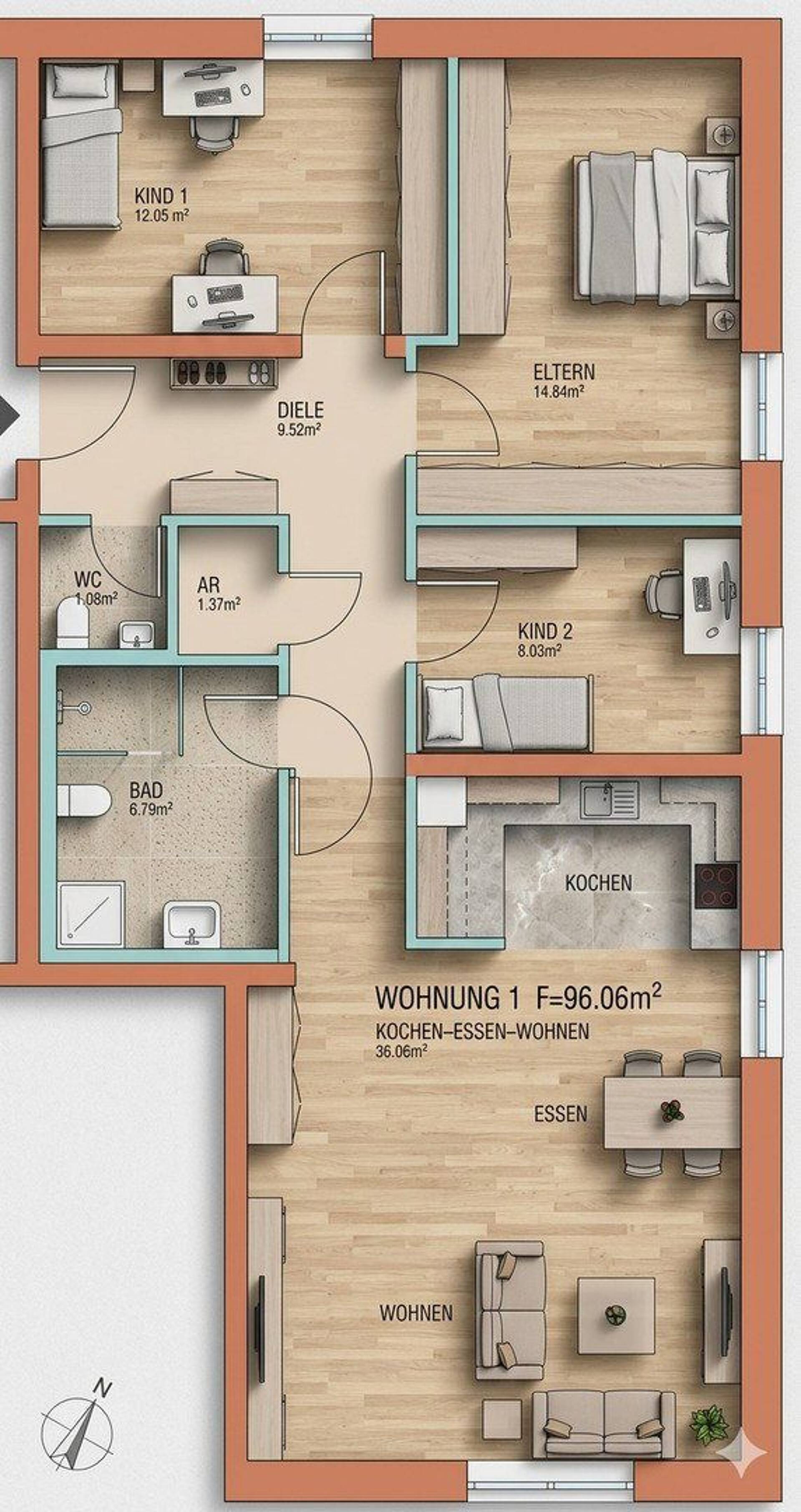 Etagenwohnung in 76532 Baden-Baden mit 96,06 m² kaufen