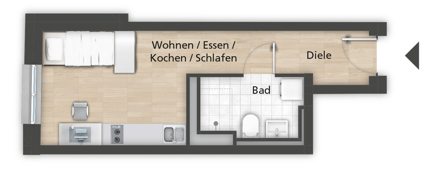 Vollmöbliertes Neubau-Microapartment in Fürth-Südstadt inkl. Tiefgarage – Fürth – Vorschaubild 6