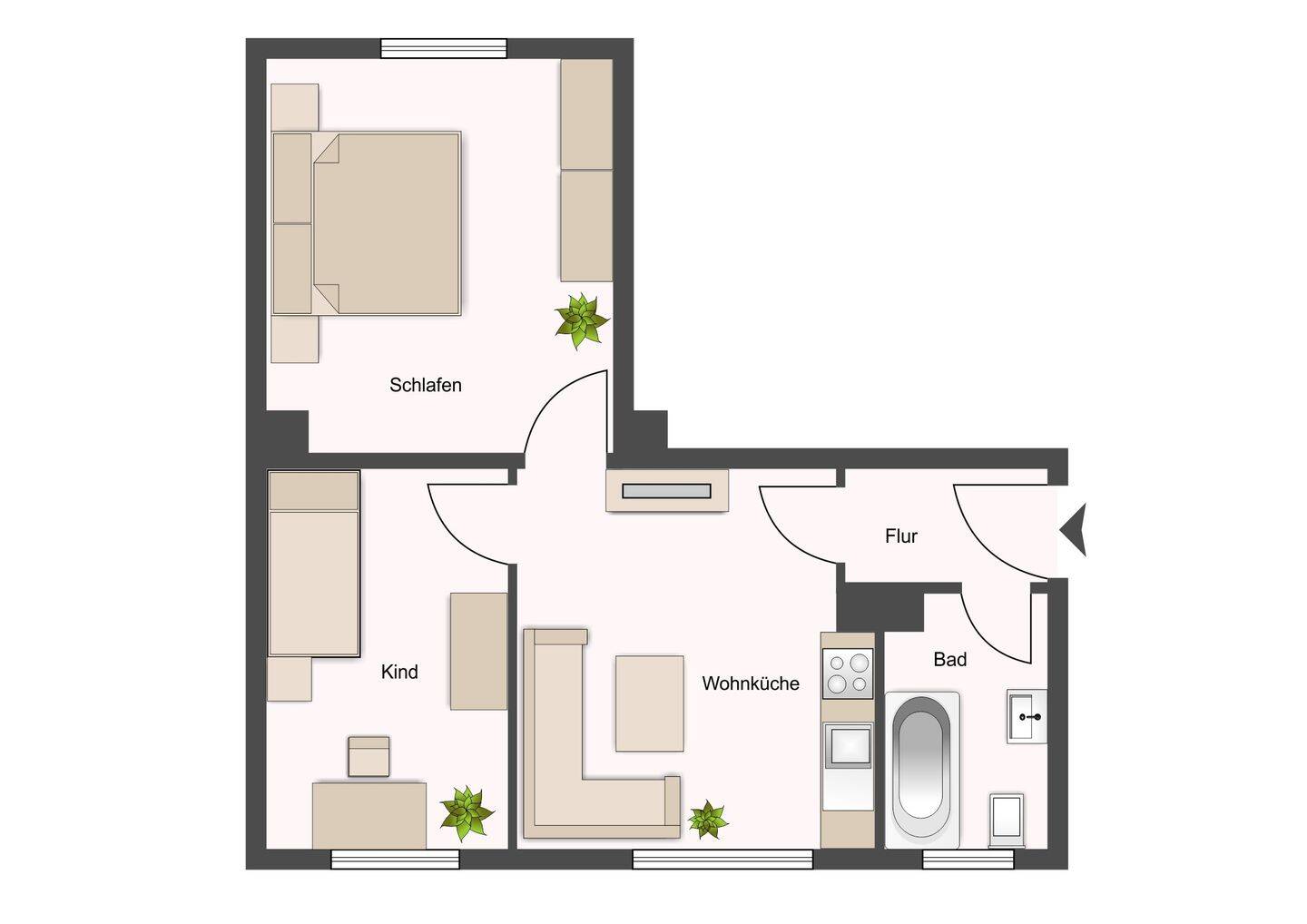 Gut geschnittene 2,5-Zimmer-Wohnung in A.-Kriegshaber! – Augsburg – Vorschaubild 9