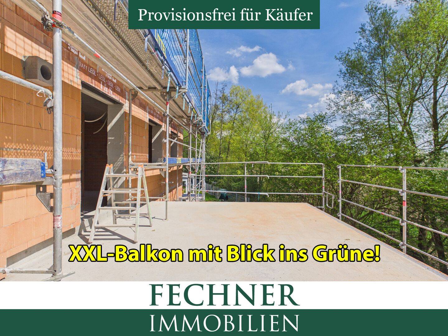 Traumhafte Wohnung mit XXL-Balkon, Blick ins Grüne, in ruhiger Lage am Ende einer Sackgasse!