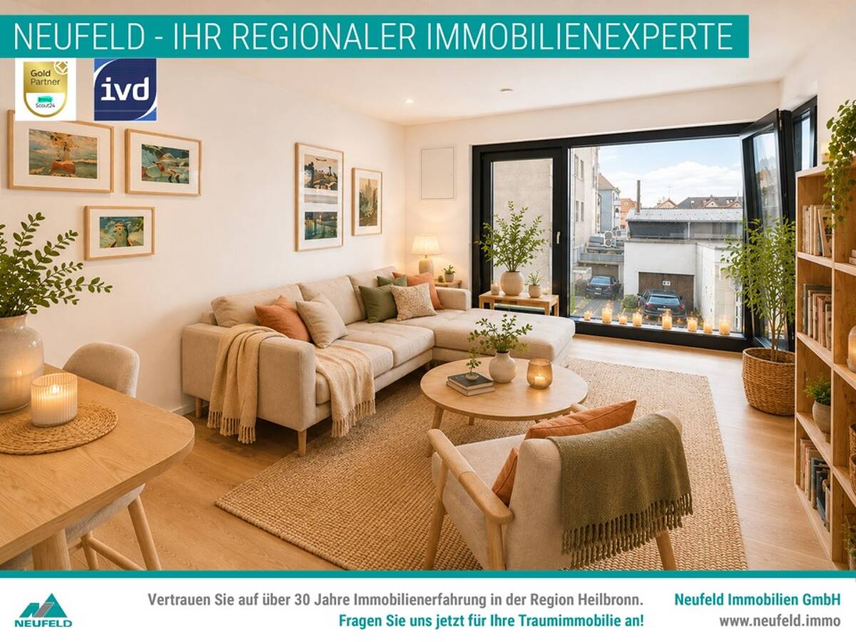 Trauhafte 2-Zimmer Wohnung mit toller Loggia zu vermieten! – 74076 Heilbronn – Bild 1 von 9