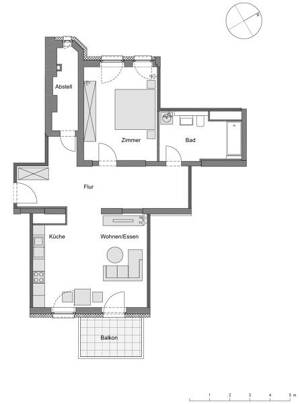 Helle 2-Zimmer-Wohnung mit großzügigem Eingangsbereich und Weitblick – 60316 Frankfurt am Main – Vorschaubild 5
