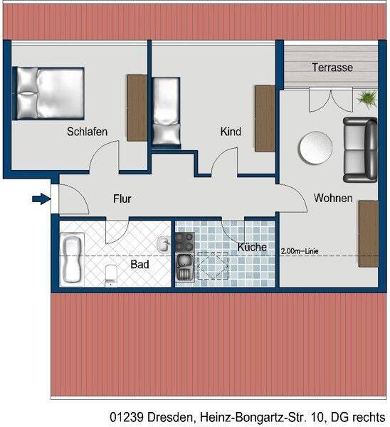 Schöne 3 Zimmer Wohnung in ruhiger Lage sucht neue Mieter! – Dresden – Vorschaubild 2