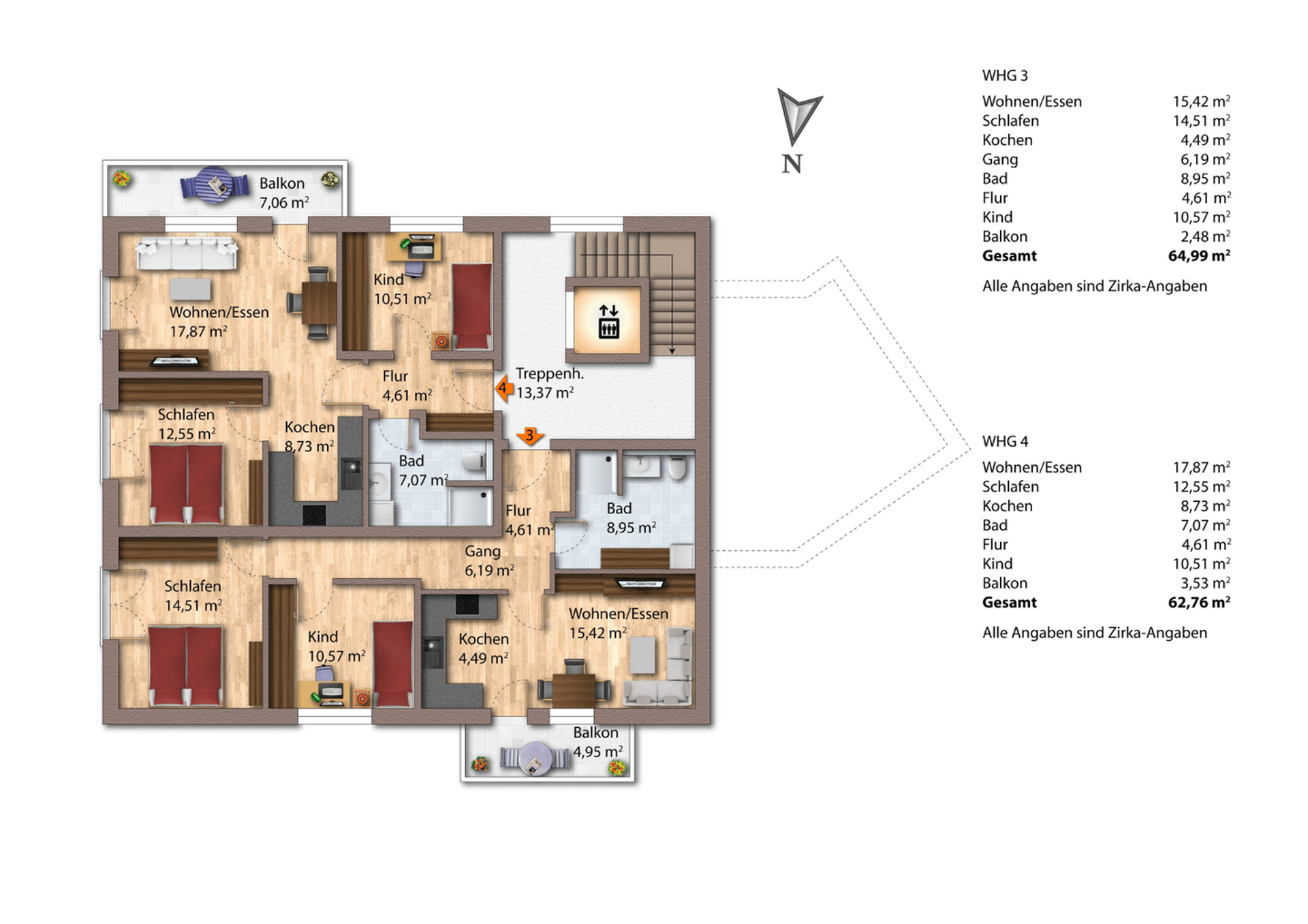 Etagenwohnung in 89331 Burgau mit 63 m² kaufen