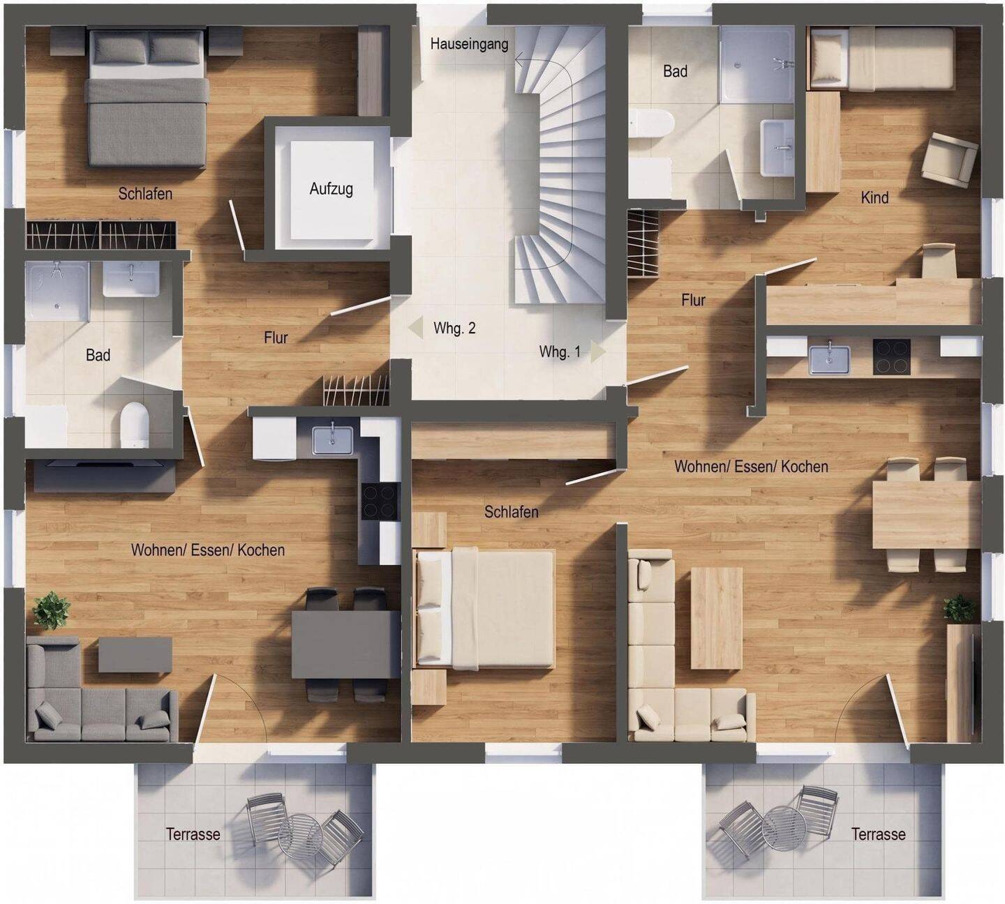 JETZT ROHBAU BESICHTIGEN!!! Traumhafte 3-Zimmer-EG-Wohnung mit 110 m² Garten!!! – München – Vorschaubild 5
