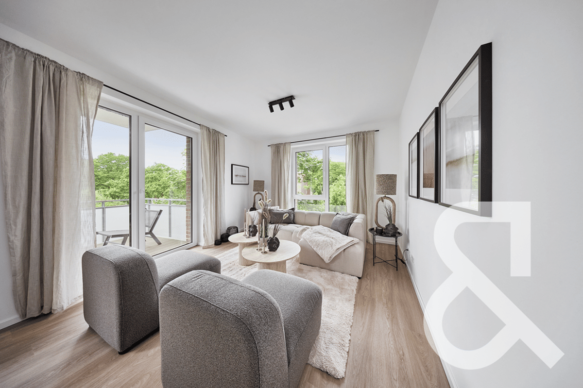 Zwischen Stadt und Grün: Neubau Eigentumswohnung mit Balkon – 22309 Hamburg – Bild 1 von 9