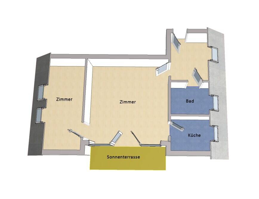 IMMOBERLIN.DE - Top-Lage! Helle 2-Zimmer-Wohnung mit Sonnenterrasse in Steglitz – Berlin – Vorschaubild 6