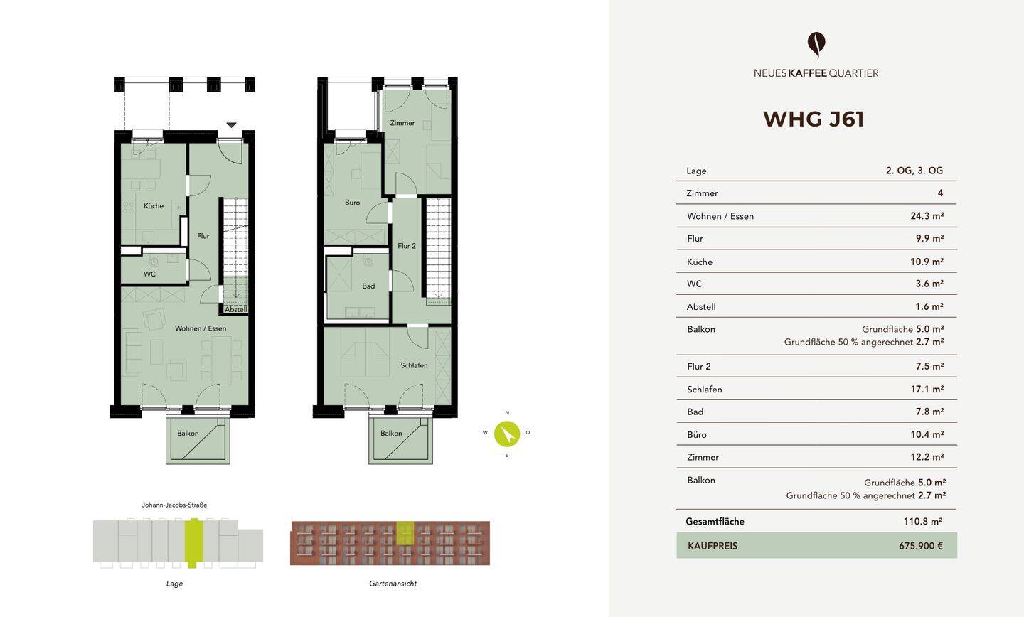 NEUES KAFFEEQUARTIER - Große 4 Zimmer-Maisonettewohnung – Bremen – Vorschaubild 3