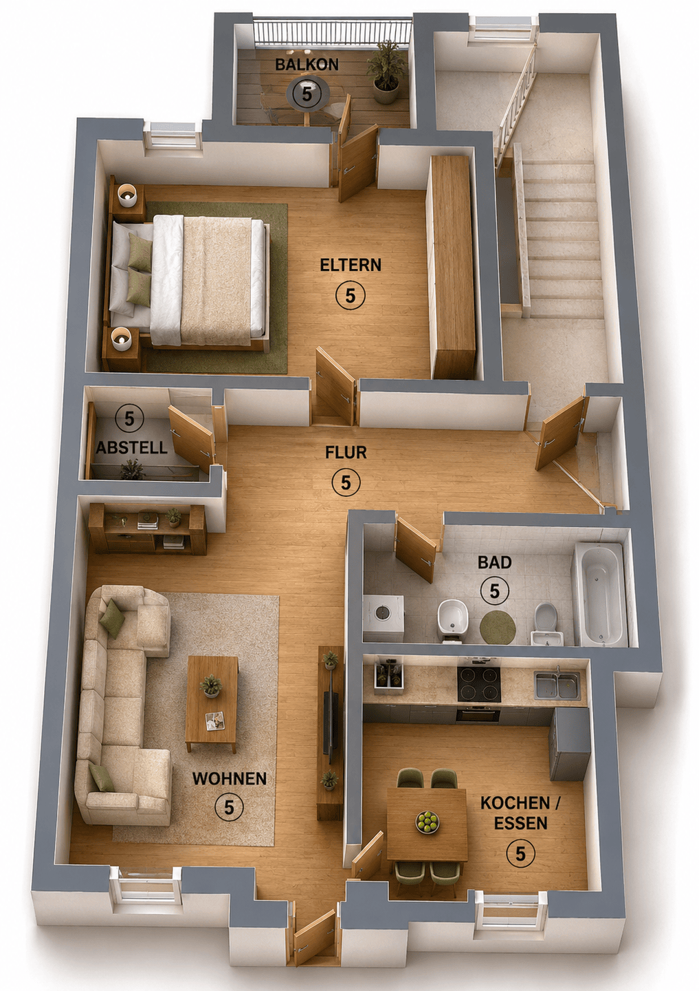 Kapitalanlage: vermietete 2- Zimmer Wohnung in Chemnitz – Chemnitz – Vorschaubild 3