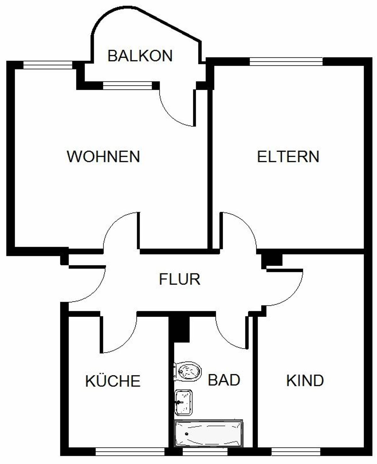 3-Zimmer-Wohnung in Gelsenkirchen Hassel mit Balkon – 45896 Gelsenkirchen – Bild 1 von 6