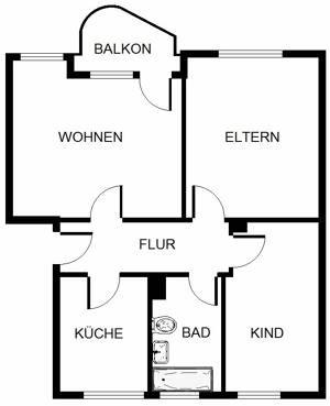 3-Zimmer-Wohnung in Gelsenkirchen Hassel mit Balkon