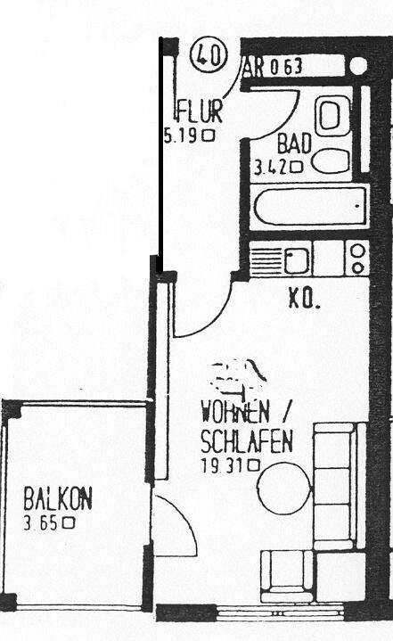 modernes, freundliches, Apartment mit Balkon und EBK – Nürnberg – Vorschaubild 2