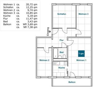 Junge Familie gesucht ! 3 Zimmer mit Balkon und Badewanne ! – 1279 Dresden – Vorschaubild 2