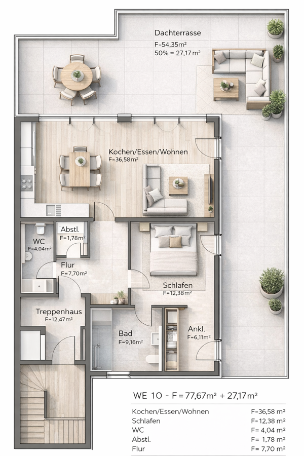 Penthouse in 92439 Bodenwöhr mit 104,84 m² kaufen