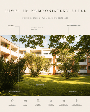 SONNIGE 3-Zimmer-Wohnung : Lebensqualität inklusive mit großer Loggia, KellerRAUM & Garage im Komponistenviertel – 12247 Berlin – Vorschaubild 1