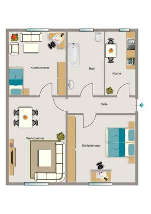 3-Zimmer-Wohnung in Duisburg Fahrn – 47169 Duisburg – Vorschaubild 2
