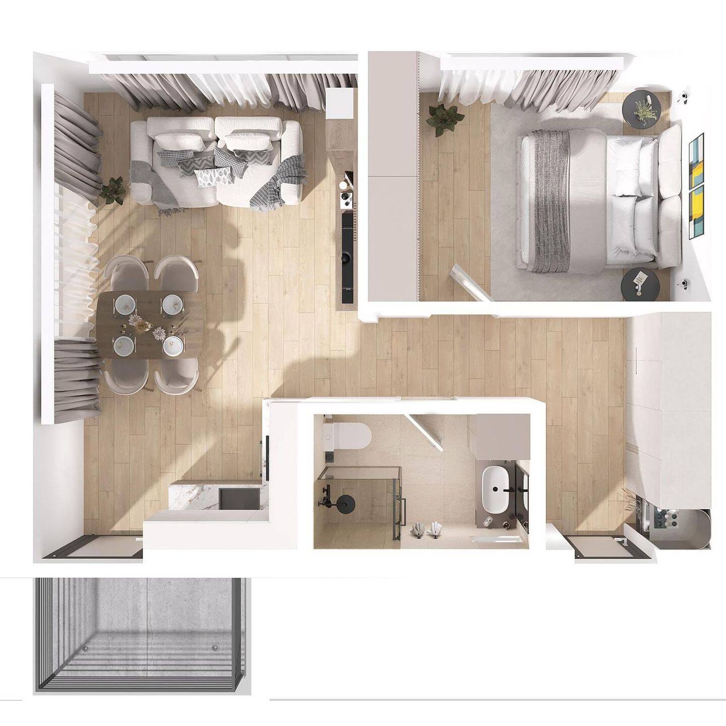 Sonnige 2-Zi-Zimmer Neubauwohnung in naturnaher Lage – Nürnberg – Vorschaubild 2
