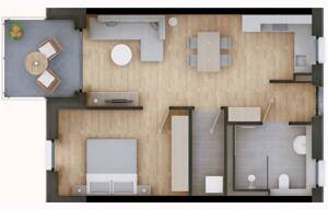 Erstbezug 55,4m² 2 Zimmerwohnung, 2. OG, 94405 Landau an der Isar – 94405 Landau an der Isar – Vorschaubild 3