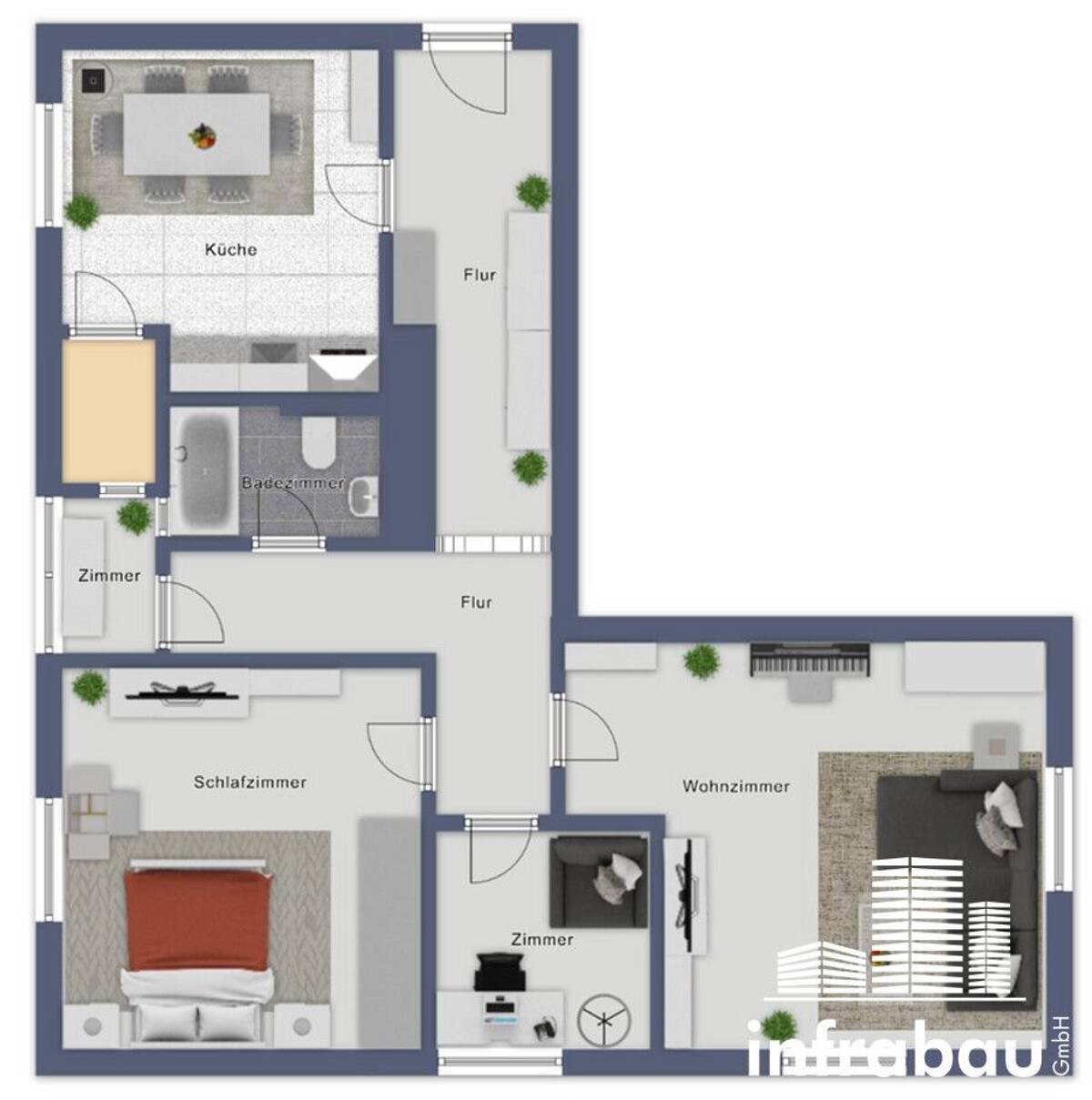 Leere 3-Zimmerwohnung! Sofort verfügbar! Mit Gemeinschaftsgarten! – 86156 Augsburg – Bild 1 von 9