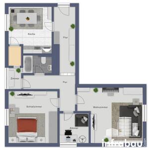 Leere 3-Zimmerwohnung! Sofort verfügbar! Mit Gemeinschaftsgarten! – 86156 Augsburg – Vorschaubild 1