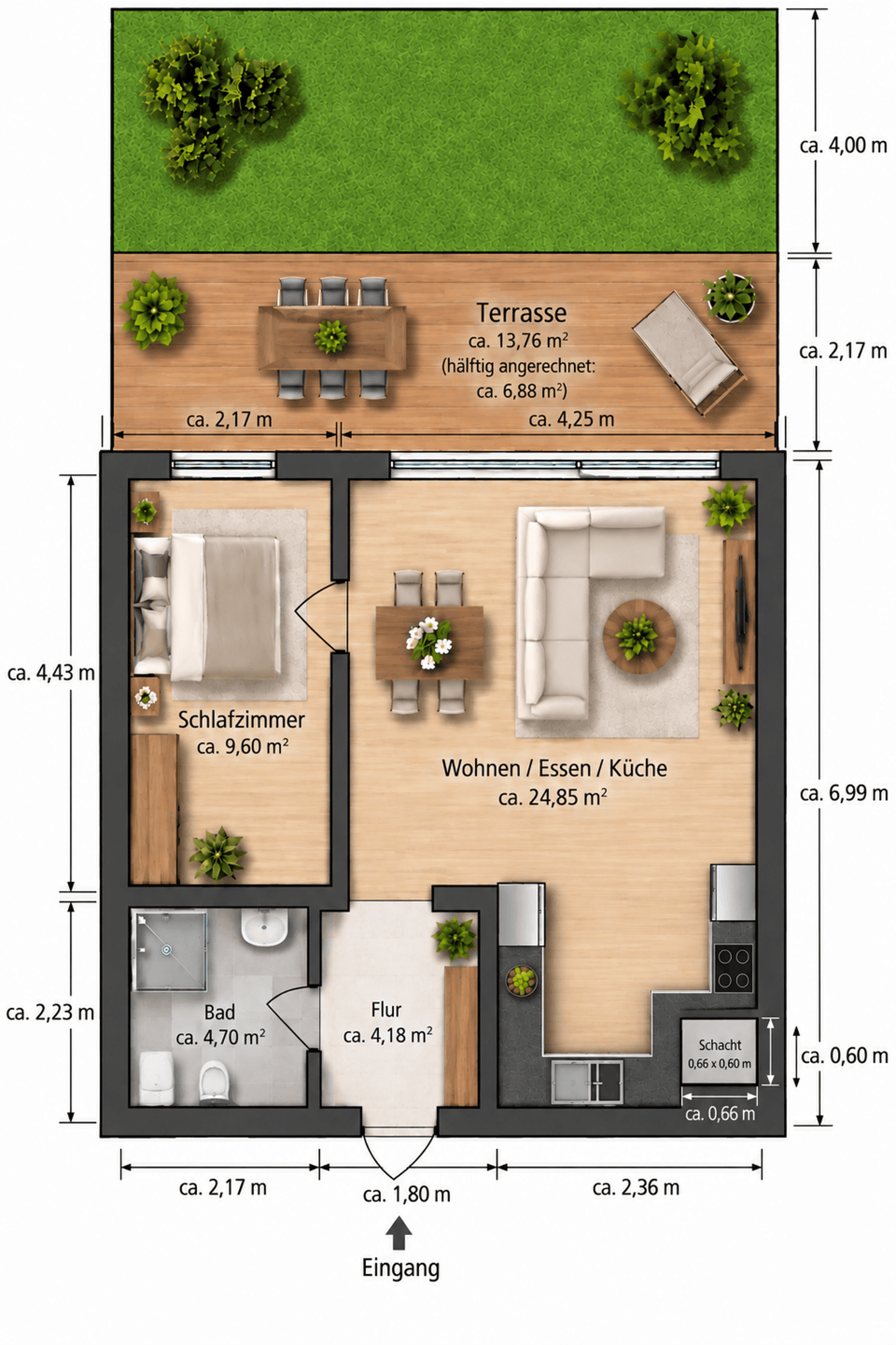 Terrassenwohnung in 55126 Mainz mit 49 m² kaufen